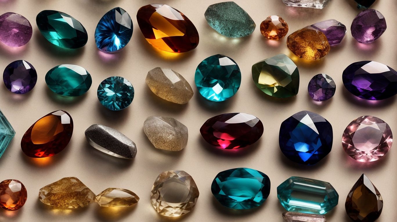 Various colorful gemstones collection